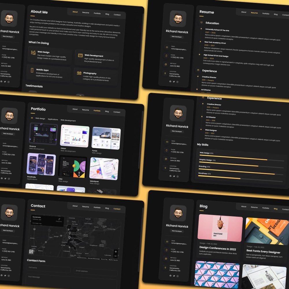 颜值超高的个人主页作品集模板:vCard 静态网站