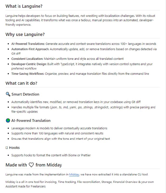 Languine CLI：AI 驱动的智能翻译工具，彻底自动化国际化流程