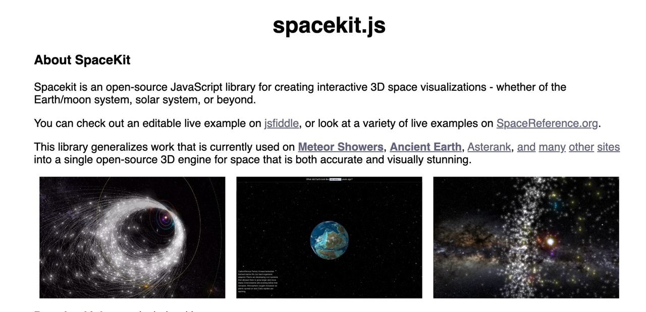 Spacekit - 创建交互式三维空间可视化的开源 JavaScript 库