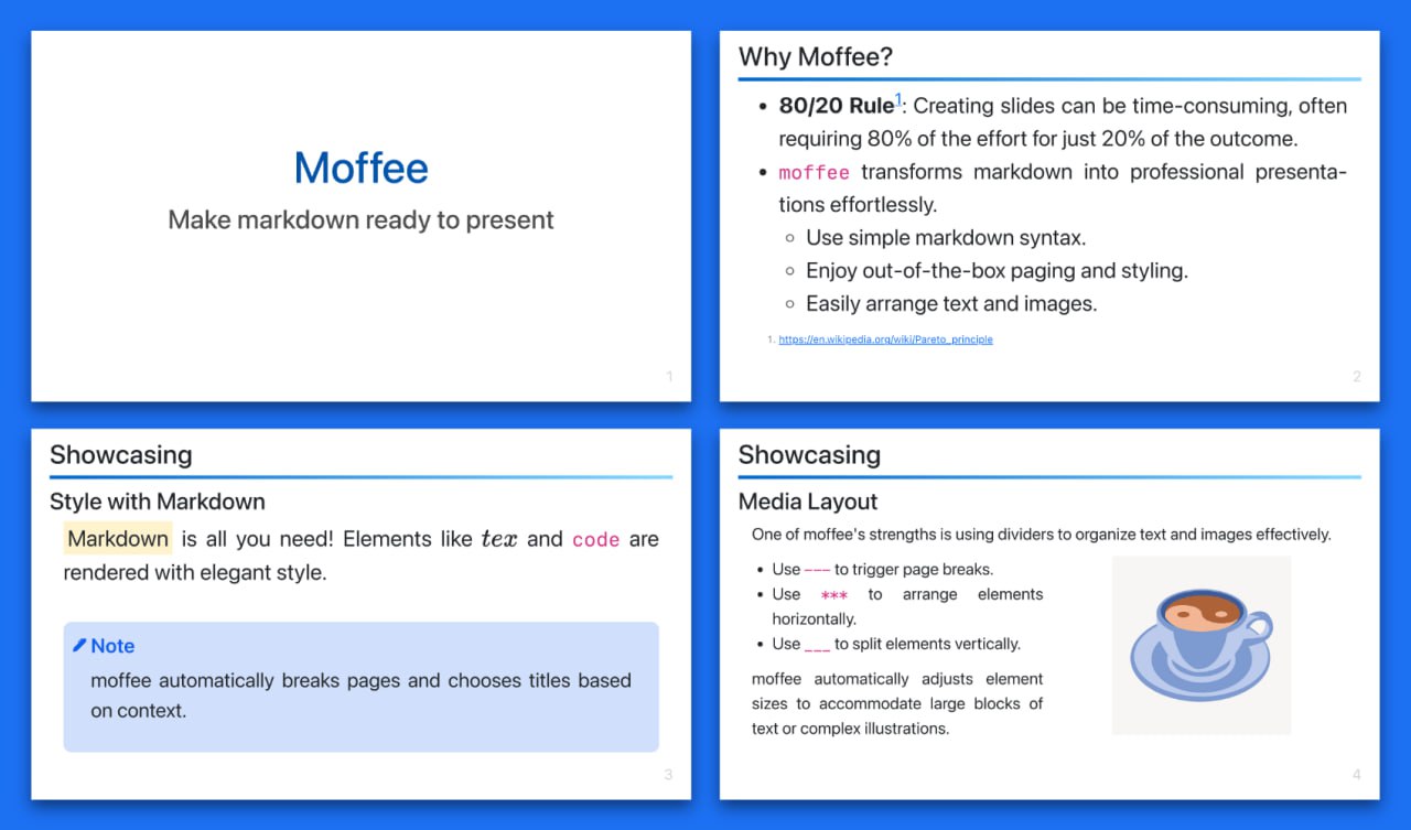 开源工具 moffee:简化 Markdown 幻灯片制作