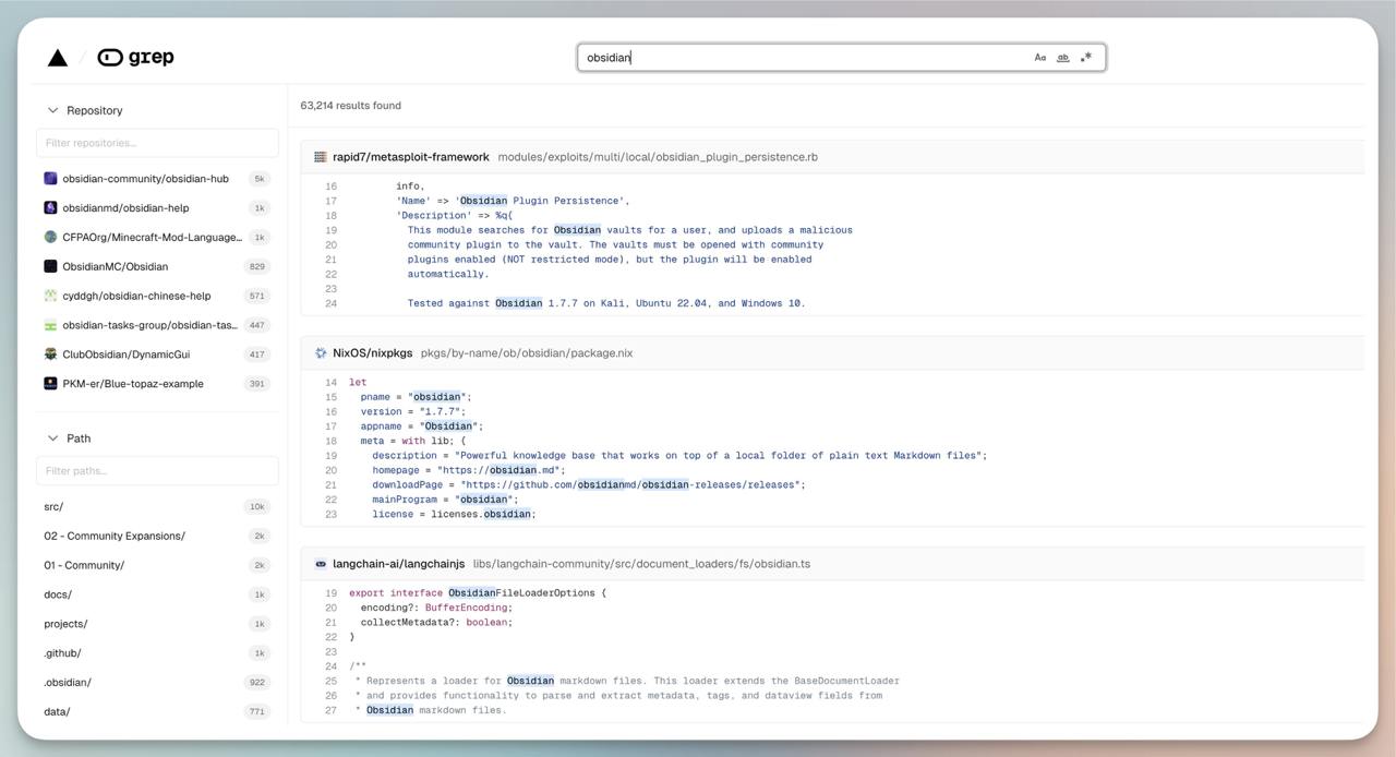 Vercel 收购 Grep:50 万 GitHub 仓库的代码搜索神器