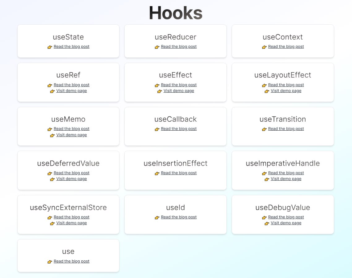 React Hooks 详细解读与在线示例教程