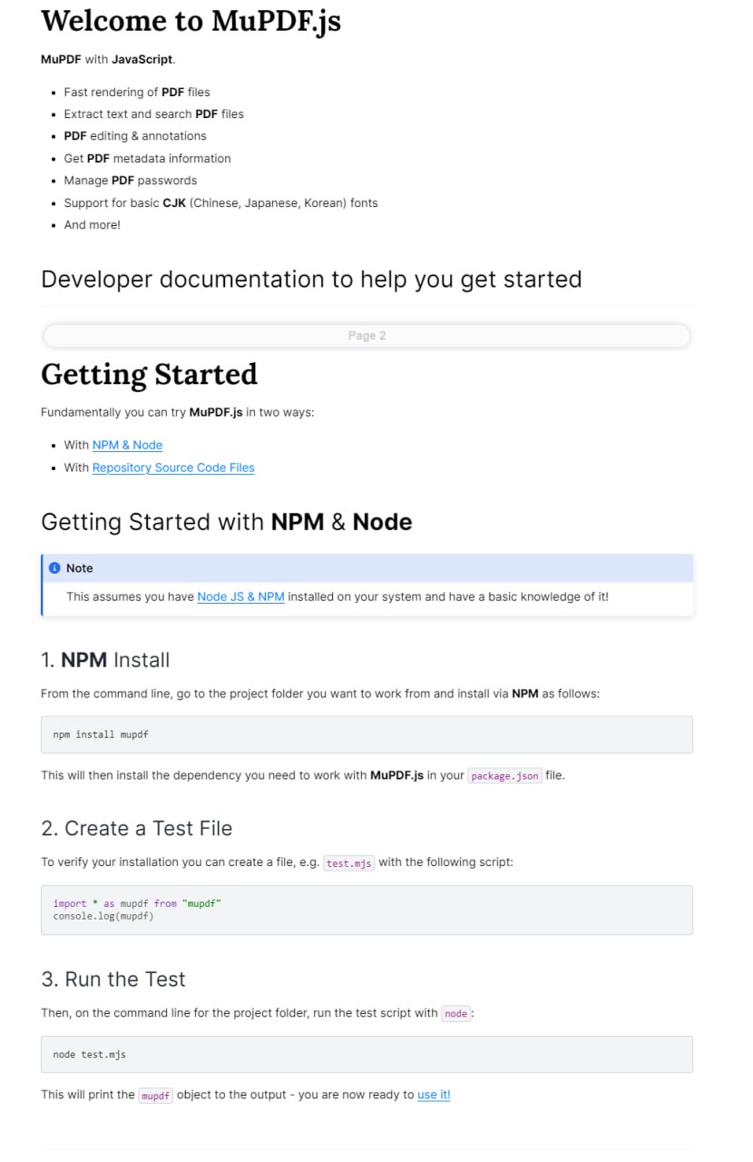 MuPDF.js:为 JavaScript 和 TypeScript 提供高效 PDF 操作