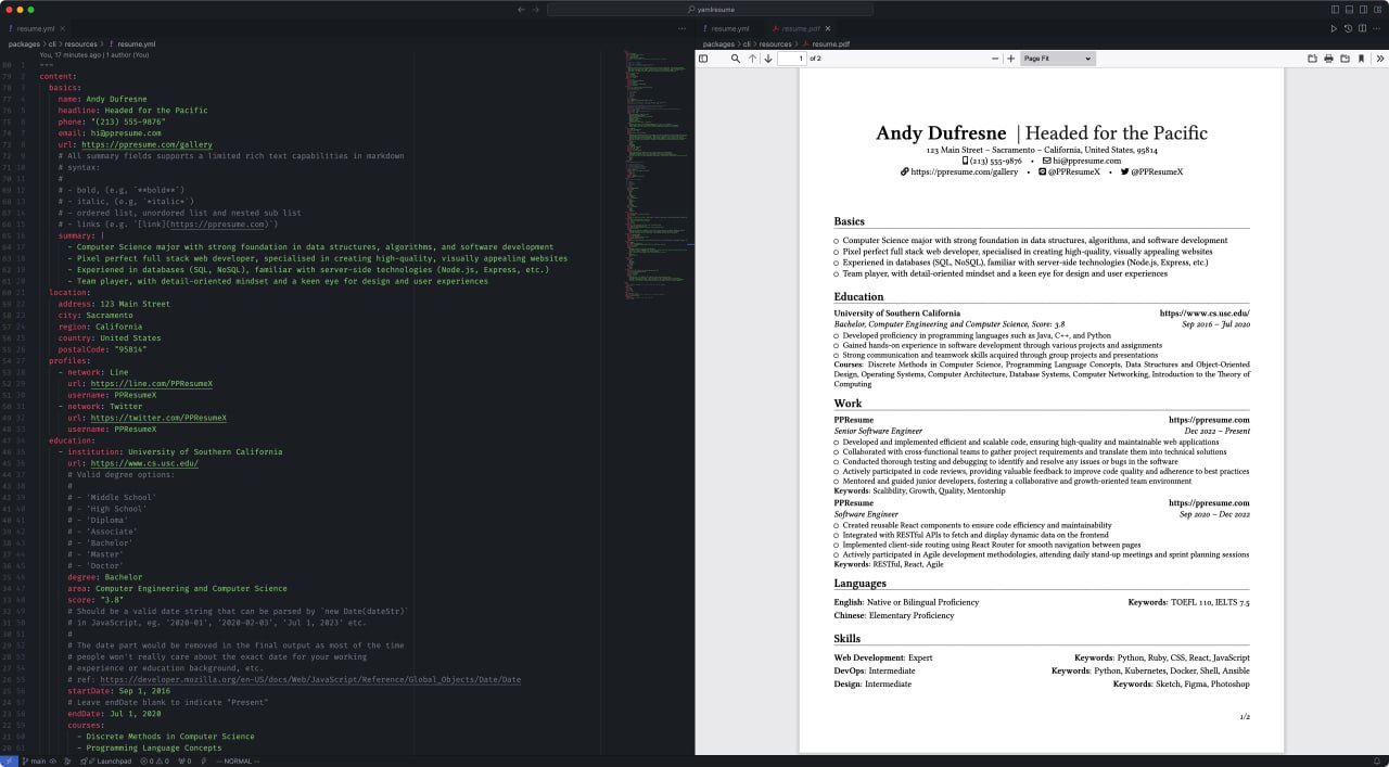 代码写简历 YAML 让你的求职更酷