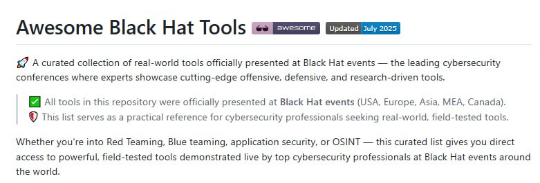 全球顶级黑客大会 Blackhat 工具全收录