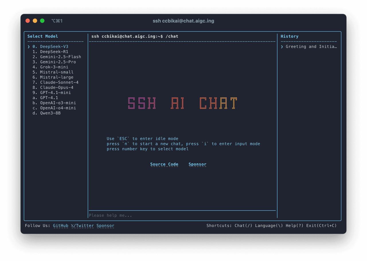 SSH 终端 AI 聊天神器 程序员必备 Node.js 开源项目