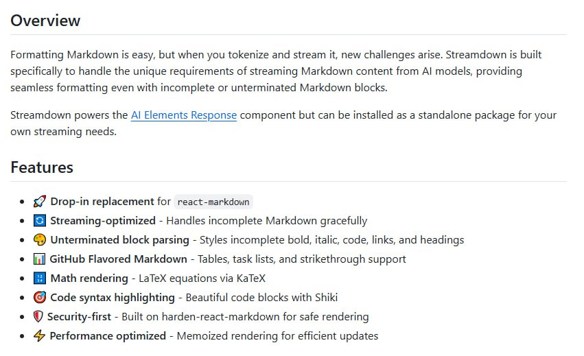Streamdown：AI 流式 Markdown 渲染新方案