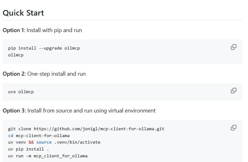 MCP Client for Ollama 本地 LLM 开发利器