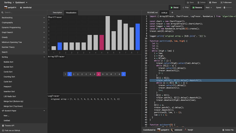Algorithm Visualizer 界面示例