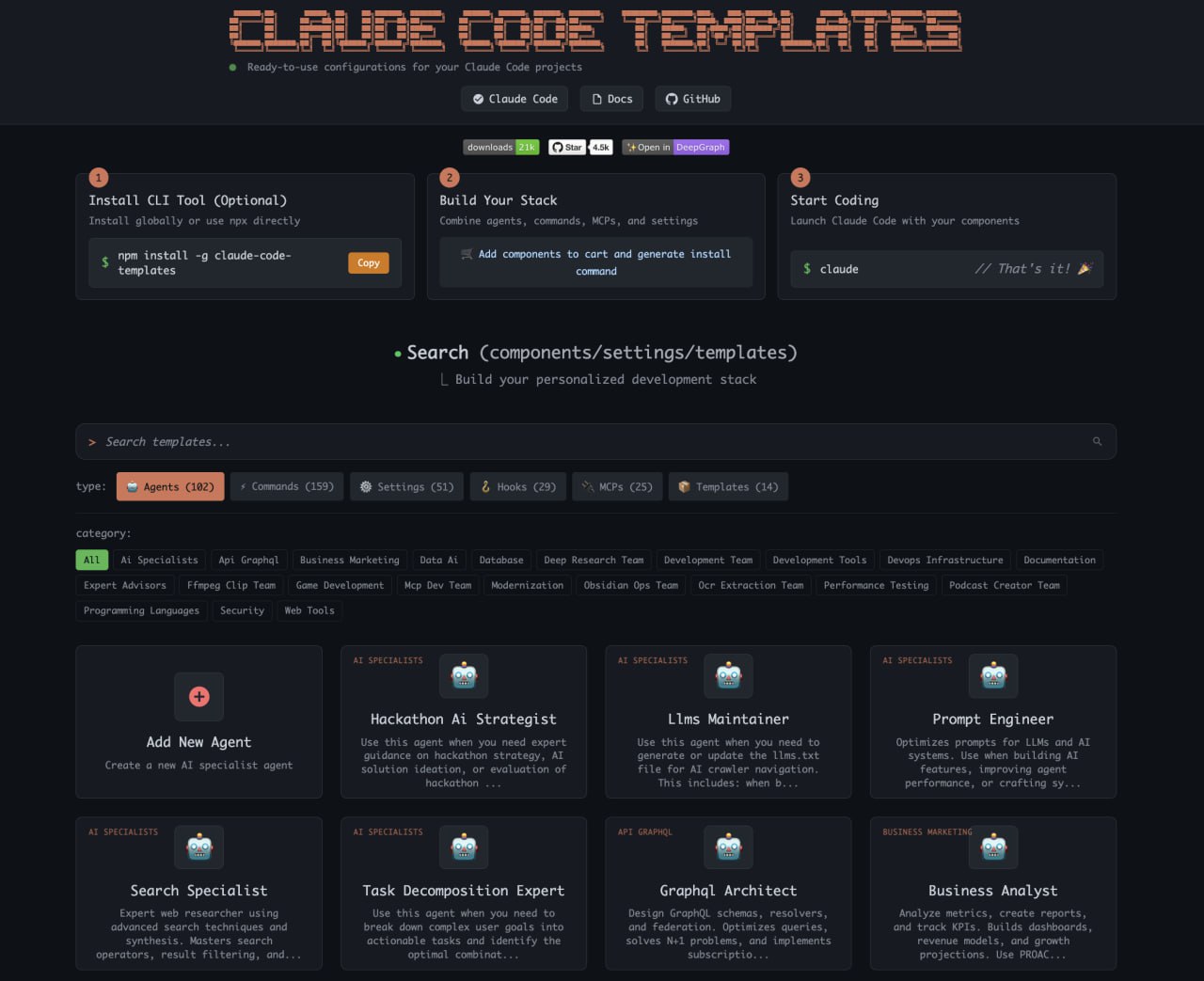 Claude Code 模板 自动化 AI 开发