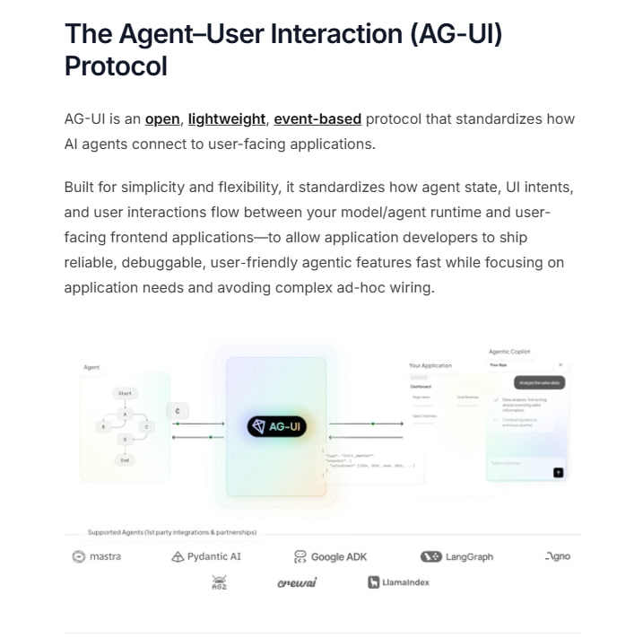 AG UI 协议 简化 AI 智能体前端集成