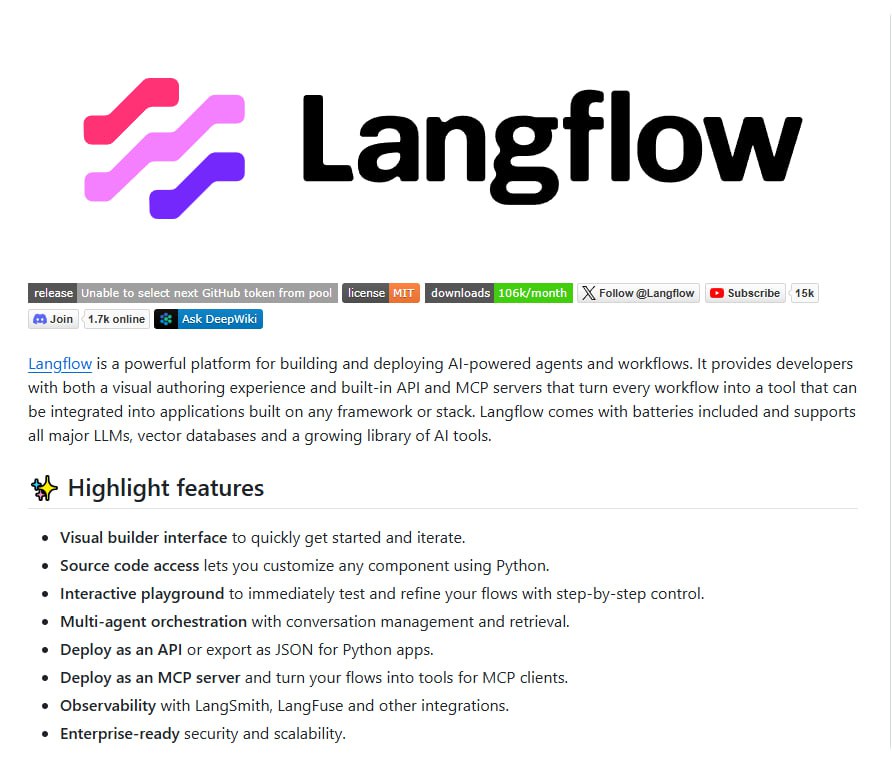 Langflow 可视化 AI 工作流开发指南